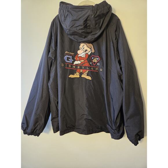 Disney Resort Diamond Celebration Grumpy Dwarf Lined Hooded Black Jacket Sz XXL